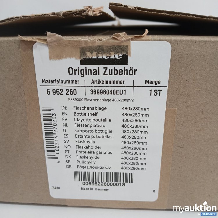Artikel Nr. 362034 Artikel Nr. 362034: Miele Flaschenablage 480x280mm KFR9000
