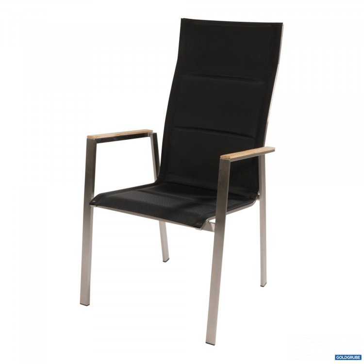 Artikel Nr. 925034: Stapelstuhl hohe Rückenlehne Marmaris Edelstahl schwarz