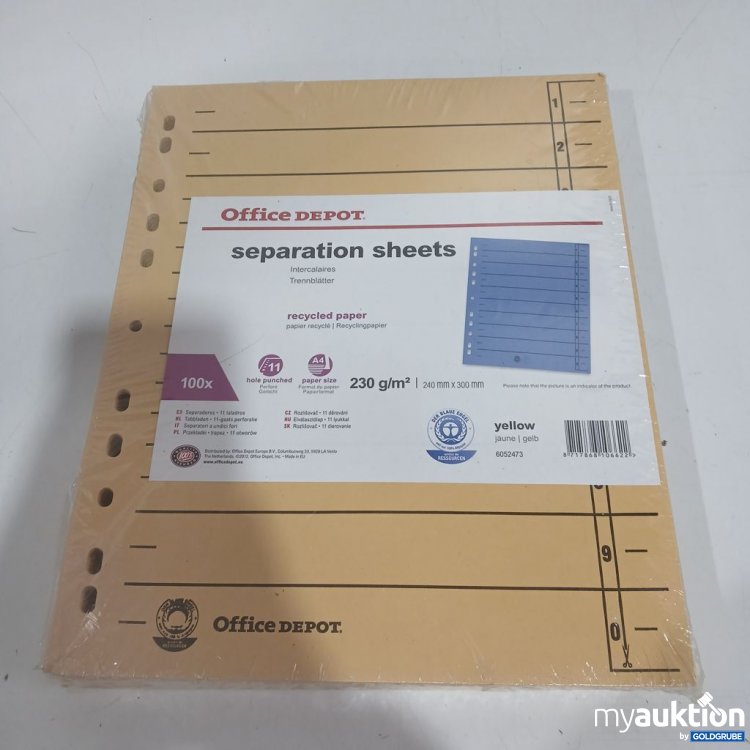 Artikel Nr. 964034: Office Depot Trennblätter 100Stk gelb