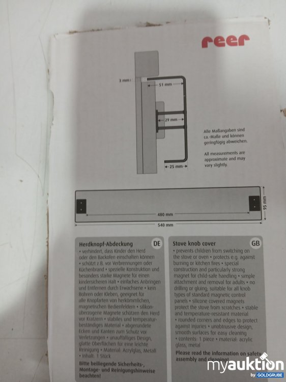 Artikel Nr. 995034 Artikel Nr. 995034: REER Herdknopfabdeckung
