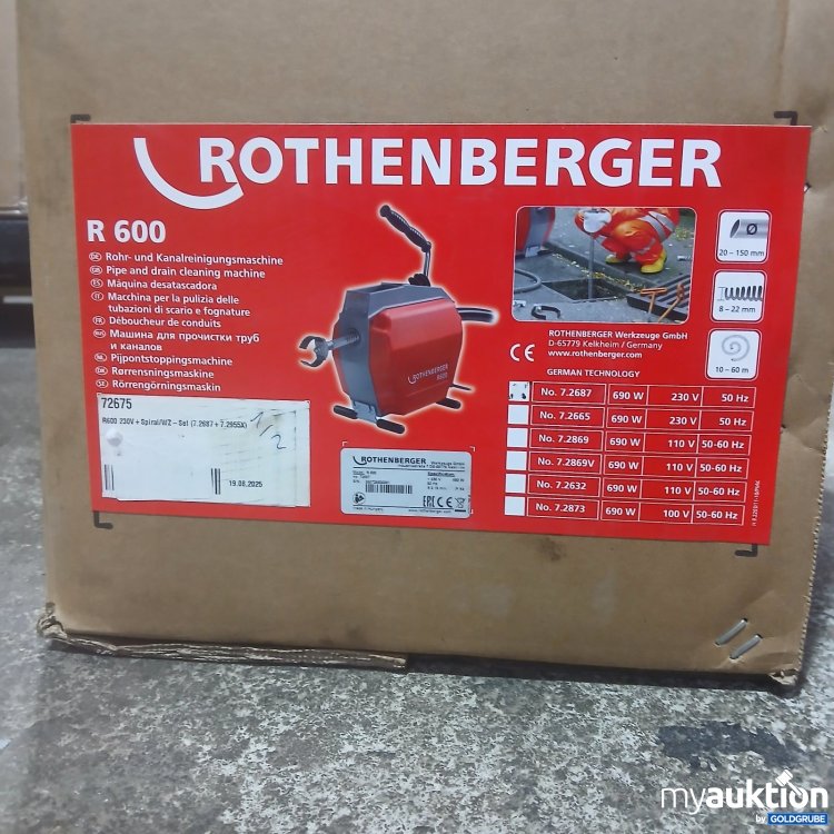 Artikel Nr. 448035: Rothenberger Rohr- und Kanalreinigungsmaschine R 600