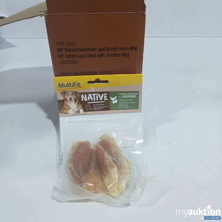 Artikel Nr. 858035 Artikel Nr. 858035: MultiFit Native Kaninchen Ohren mit Huhn 6x80g