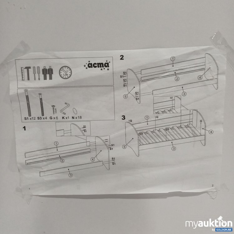 Artikel Nr. 895035: Kinderbett+Matratze, Rennautomotiv
