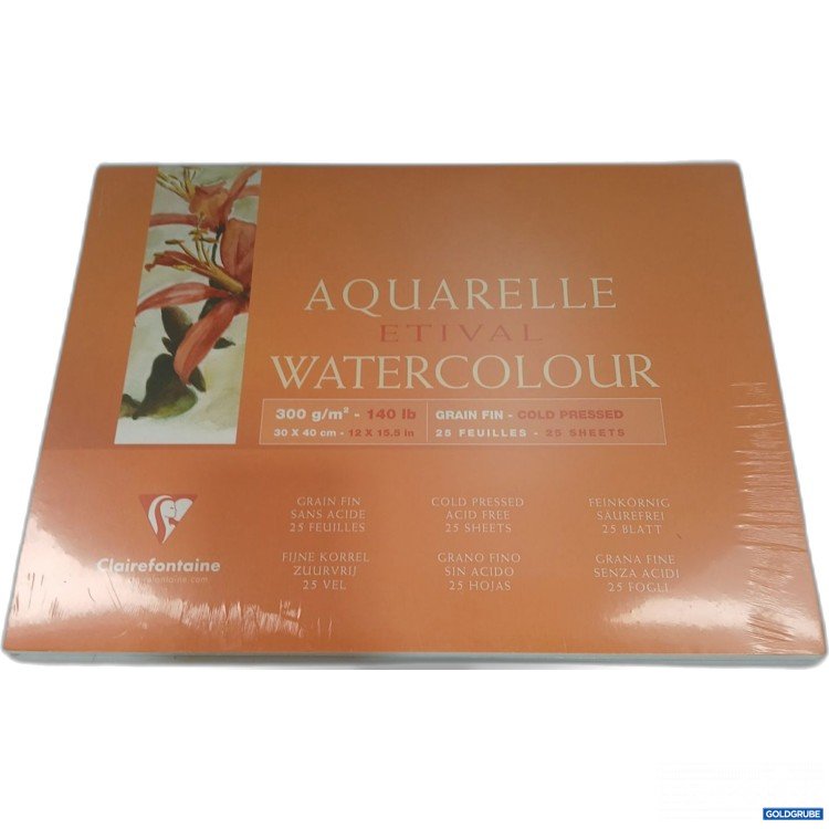Artikel Nr. 960035: Clairefontaine AQUARELLE WATERCOLOUR 300g/m² 30x40cm Grain fin