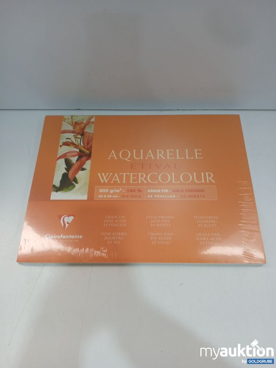 Artikel Nr. 960035: Clairefontaine AQUARELLE WATERCOLOUR 300g/m² 30x40cm Grain fin
