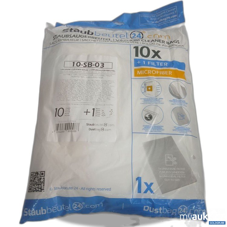 Artikel Nr. 919036: Staubbeutel24 Staubsaugerbeutel 10x + Filter