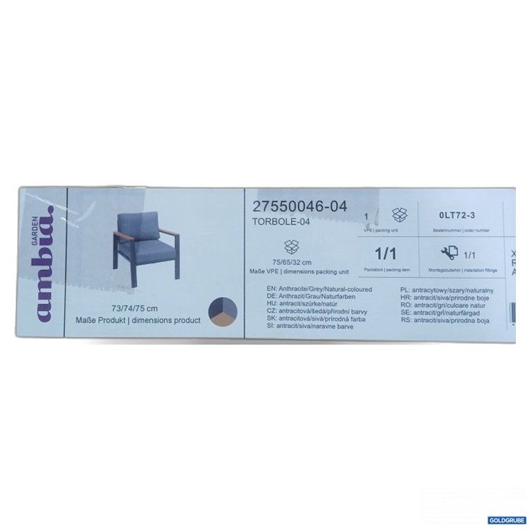 Artikel Nr. 468037 Artikel Nr. 468037: amba Garden Gartensessel Torbole-04 Anthrazit/Grau 73/74/75 cm