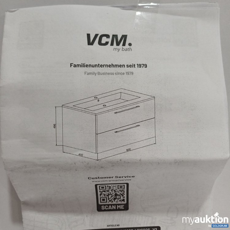 Artikel Nr. 897037: VCM my bath Waschtisch mit Unterschrank, schwarz/weiß