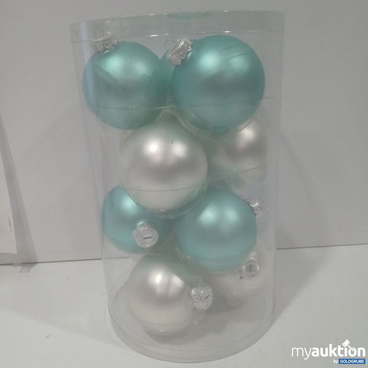 Artikel Nr. 912037: Weihnachtskugeln Türkis/Silber
