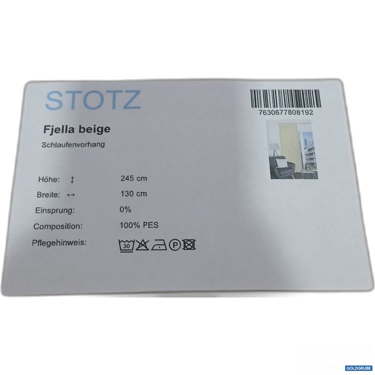 Artikel Nr. 445038: Stotz Fjella beige Schlaufenvorhang 245x130cm
