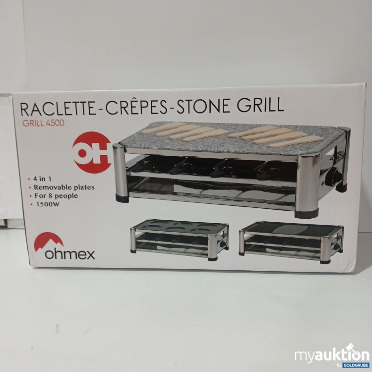 Artikel Nr. 900040 Artikel Nr. 900040: Ohmex Raclette-Crêpes-Stein Grill