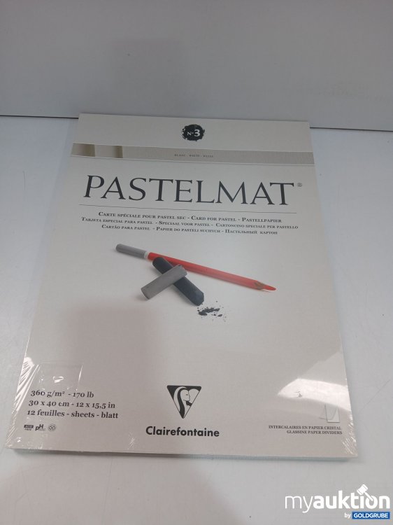 Artikel Nr. 960040: Clairefontaine Pastelmat Weiß 360g/m² 30x40cm 12Blatt