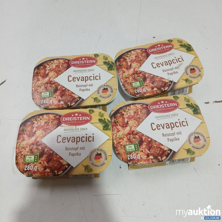 Artikel Nr. 959043: Dreistern Hausmacher Snack Cevapcici Reistopf mit Paprika 4x280g 