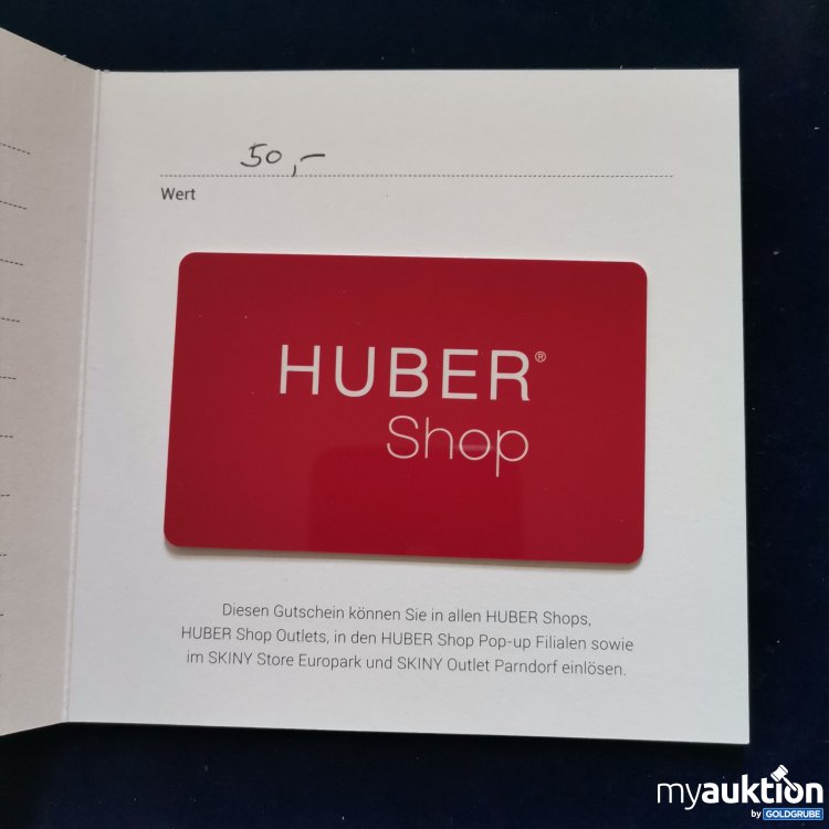 Artikel Nr. 784044 Artikel Nr. 784044: Huber Shop Gutschein Wert 50 Euro