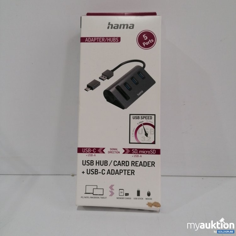 Artikel Nr. 826044 Artikel Nr. 826044: Hama Adapter /Hubs USB Hub/Card Reader + USB-C Adapter