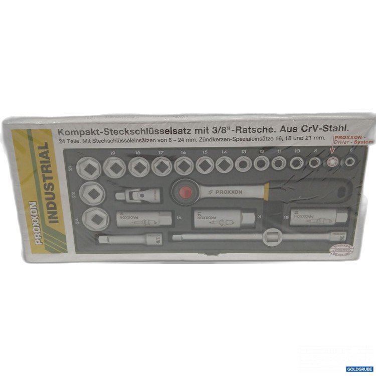 Artikel Nr. 979044 Artikel Nr. 979044: Proxxon Industrial Kompakt-Steckschlüsselsatz mit 3/8" - Ratsche aus CrV Stahl