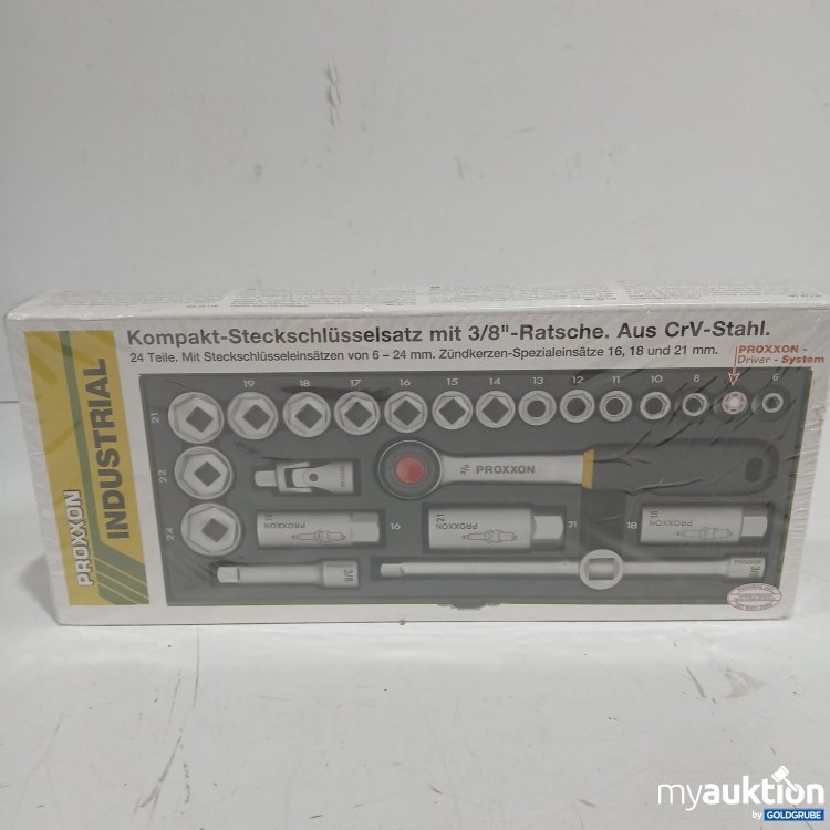 Artikel Nr. 979044 Artikel Nr. 979044: Proxxon Industrial Kompakt-Steckschlüsselsatz mit 3/8" - Ratsche aus CrV Stahl