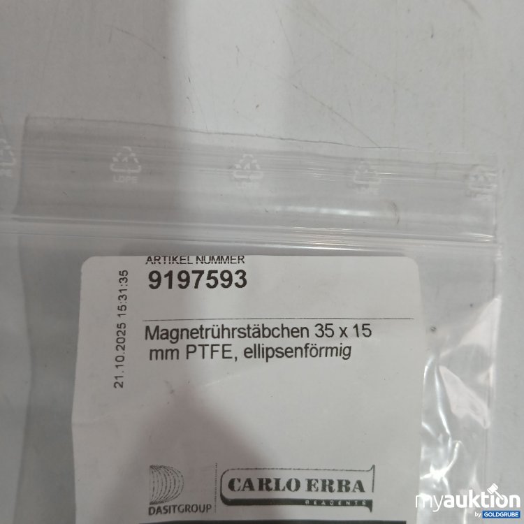 Artikel Nr. 443046: Magnetrührstäbchen 35x15mm ellipsenförmig 