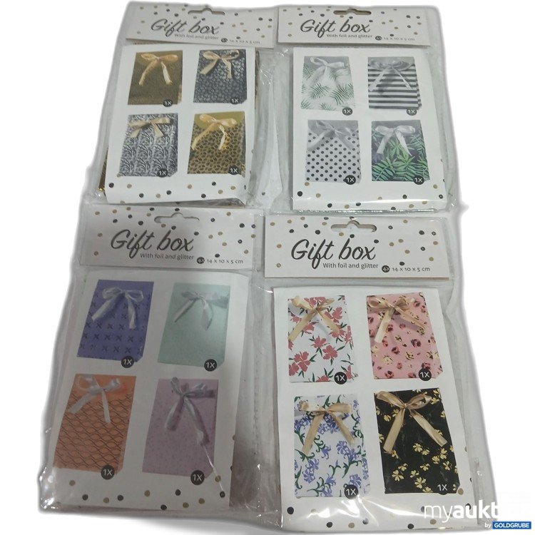 Artikel Nr. 929046: Diverse Geschenkschachtel mit Folie & Glitzer 14x10x5cm  