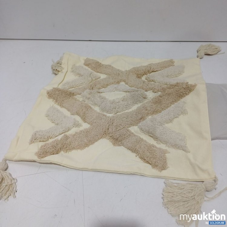 Artikel Nr. 939047: Kissenbezug Beige mit Fransen 40x40