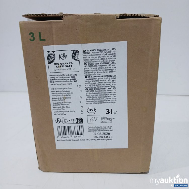 Artikel Nr. 890048: KoRo Bio Granat Apfelsaft 3l 