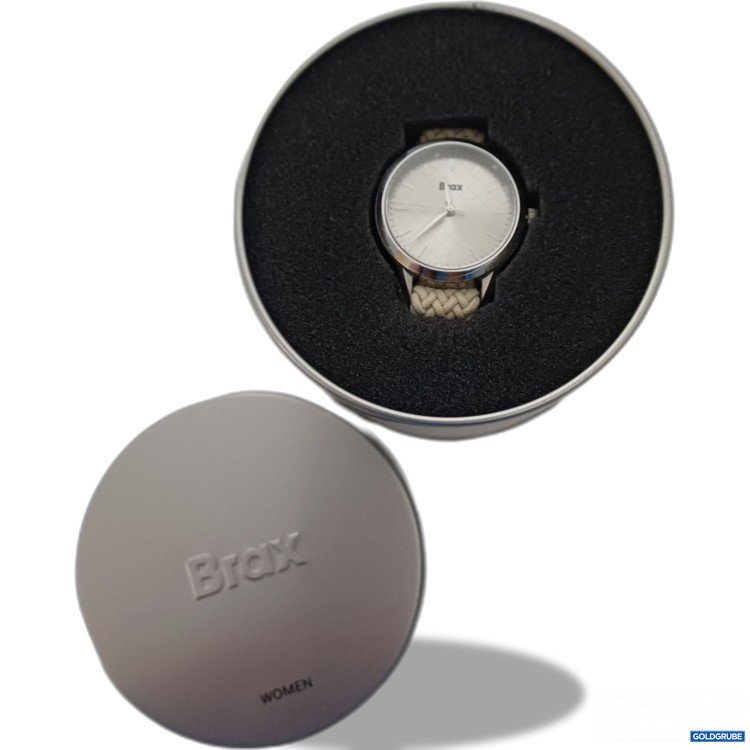 Artikel Nr. 917048: Brax Armbanduhr, silberfarbenes Zifferblatt, geflochtenes helles Armband