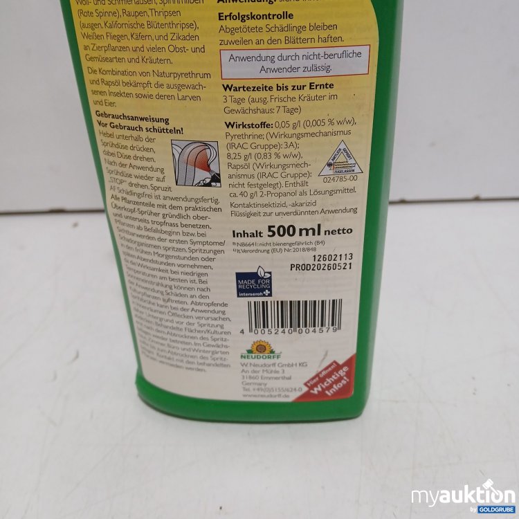 Artikel Nr. 464049 Artikel Nr. 464049: Neudorff Spruzit AF Schädlingsfrei Insektizid 500 ml