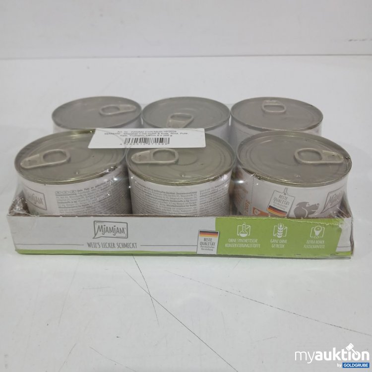 Artikel Nr. 968049 Artikel Nr. 968049: MjAMjAM Mixpaket II mit Huhn & Ente, Rind, Pute, Kalb, Truthahn 6x200 g