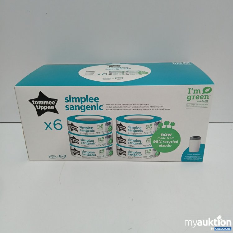 Artikel Nr. 806053: Tommee Tippee Simple Sangenic Antibacterial Greenfilm 6 Stück 