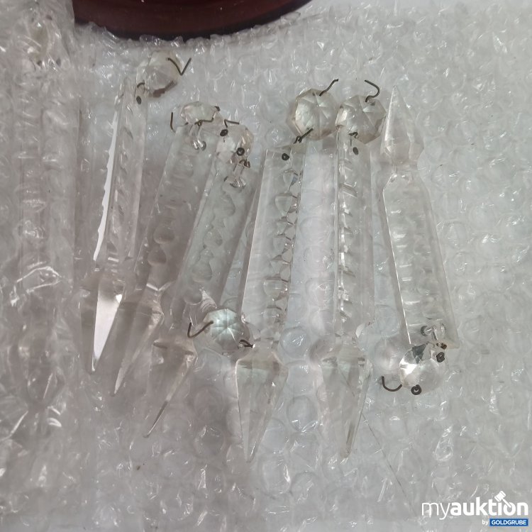 Artikel Nr. 876053: Glas Vase mit Glasanhängern ca. 37cm 