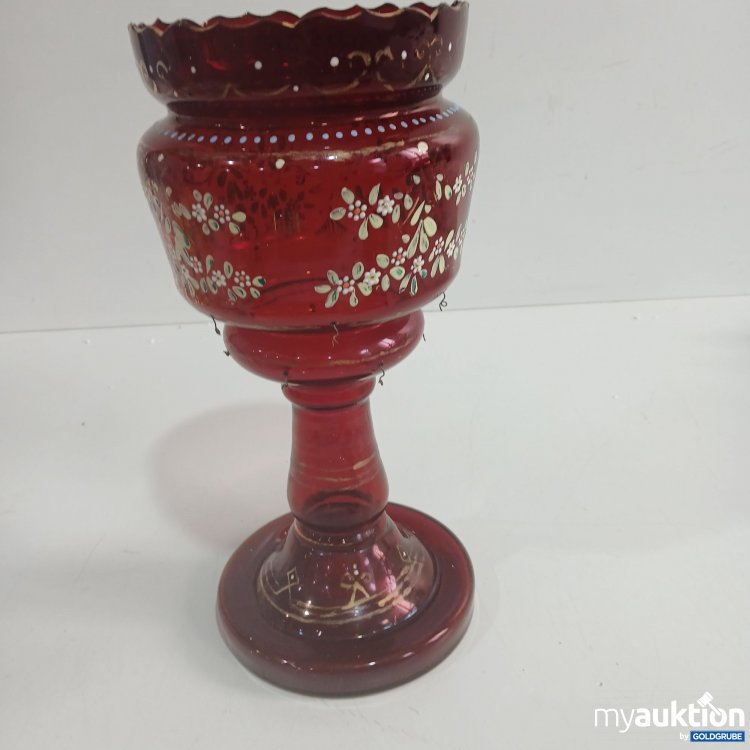 Artikel Nr. 876053: Glas Vase mit Glasanhängern ca. 37cm 