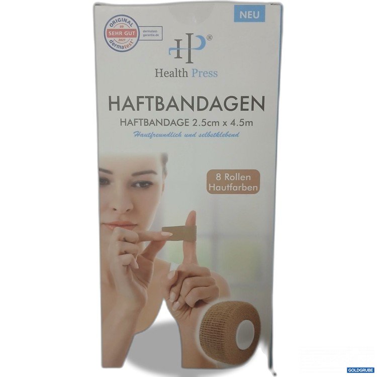 Artikel Nr. 913053: Health Press Haftbandagen 2.5cm x4.5m 8 Rollen  