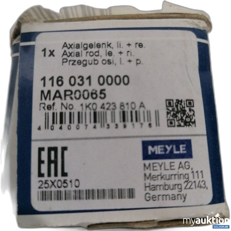 Artikel Nr. 8965054: Meyle Axialgelenk 116 031 0000 MAR0065  25x0510