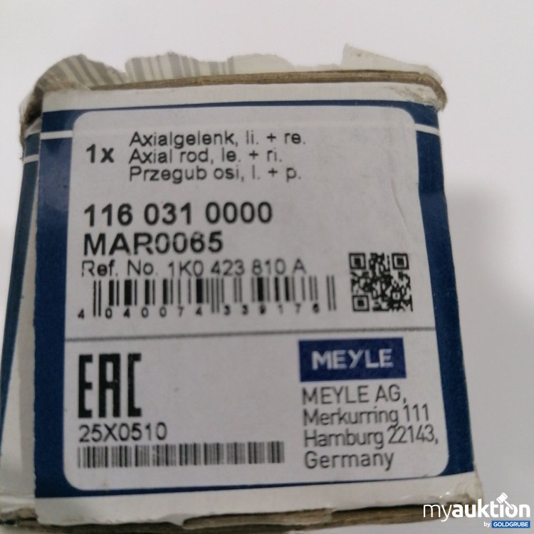 Artikel Nr. 8965054: Meyle Axialgelenk 116 031 0000 MAR0065  25x0510