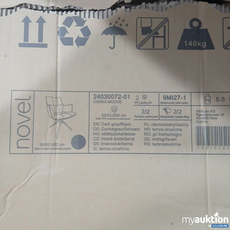 Artikel Nr. 962055: Novel Osaka Moove Stuhl schwarz 
59/88.5/62cm