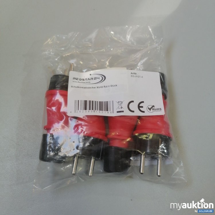 Artikel Nr. 757059 Artikel Nr. 757059: Redstar Schutzkontaktstecker NV48 Rot 4 Stück