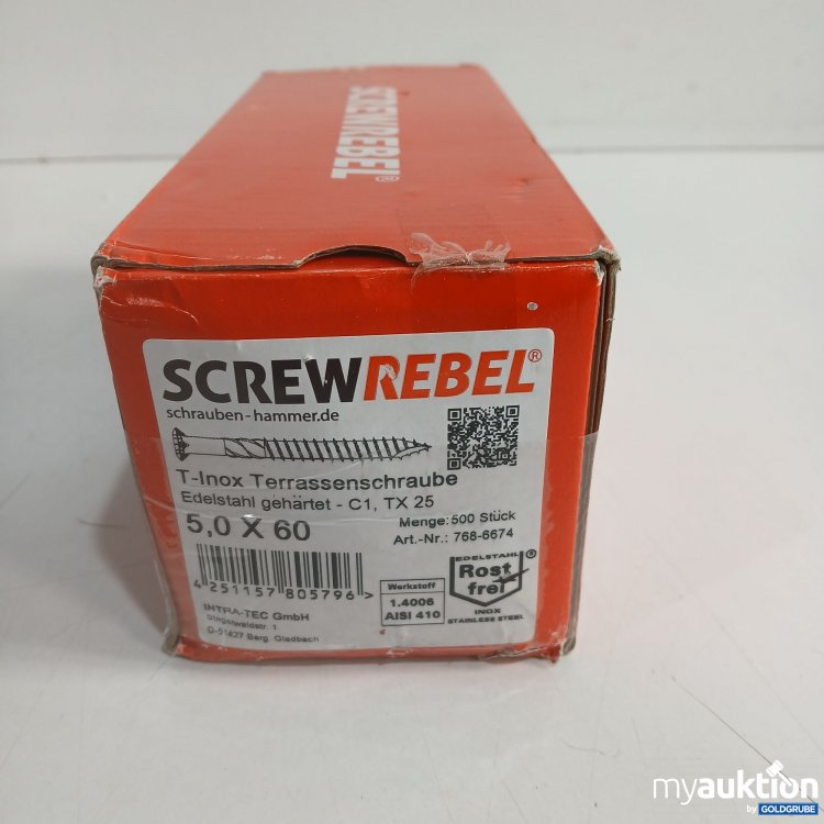 Artikel Nr. 888059 Artikel Nr. 888059: Screwrebel T-Inox Terrasssenschrauben 5,0x60 TX25 500Stk