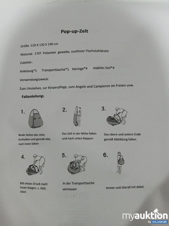 Artikel Nr. 986059 Artikel Nr. 986059: GENIALO Pop-up-Zelt