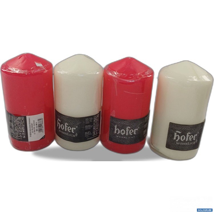 Artikel Nr. 996059: Hofer diverse Kerzen rot und Weiß 4stk 80x150cm 