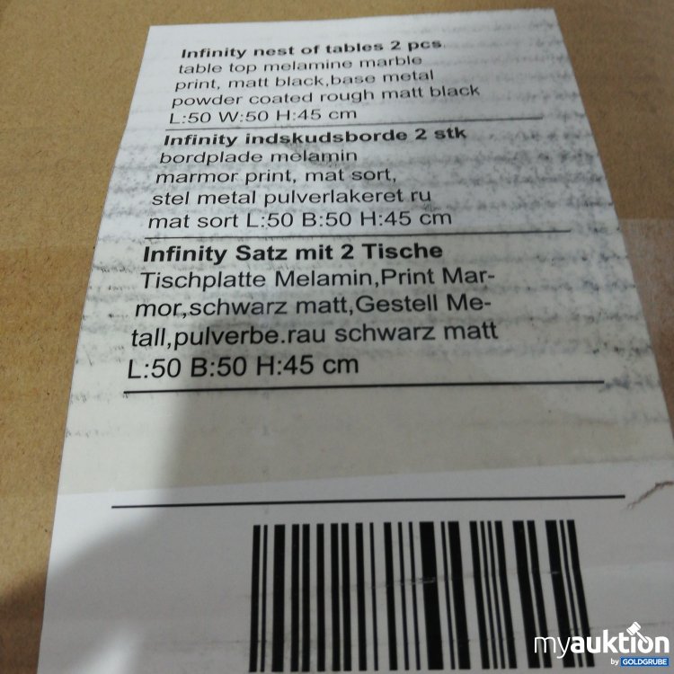 Artikel Nr. 389060: Infinity Satz mit 2 Tische 50x50cm schwarz