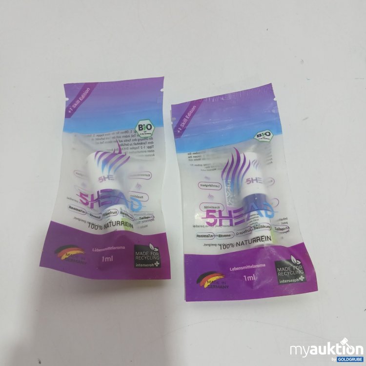 Artikel Nr. 839060 Artikel Nr. 839060: 5Head Bio 100% Naturrein Lebensmittelaroma 2x1ml