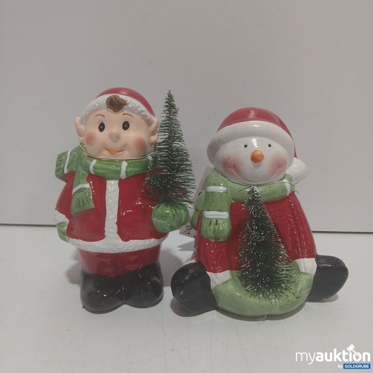 Artikel Nr. 940061 Artikel Nr. 940061: Keramik LED-Wichtel und Schneemann