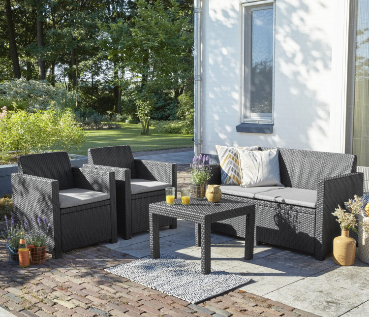 Artikel Nr. 354063 Artikel Nr. 354063: Allibert by Keter Gartenlounge Set Alabama, graphit/cool grey