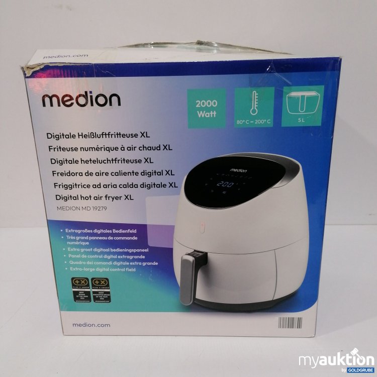 Artikel Nr. 916063 Artikel Nr. 916063: Medion Digitale Heißluftfritteuse XL 5L Model:MEDION MD 19279