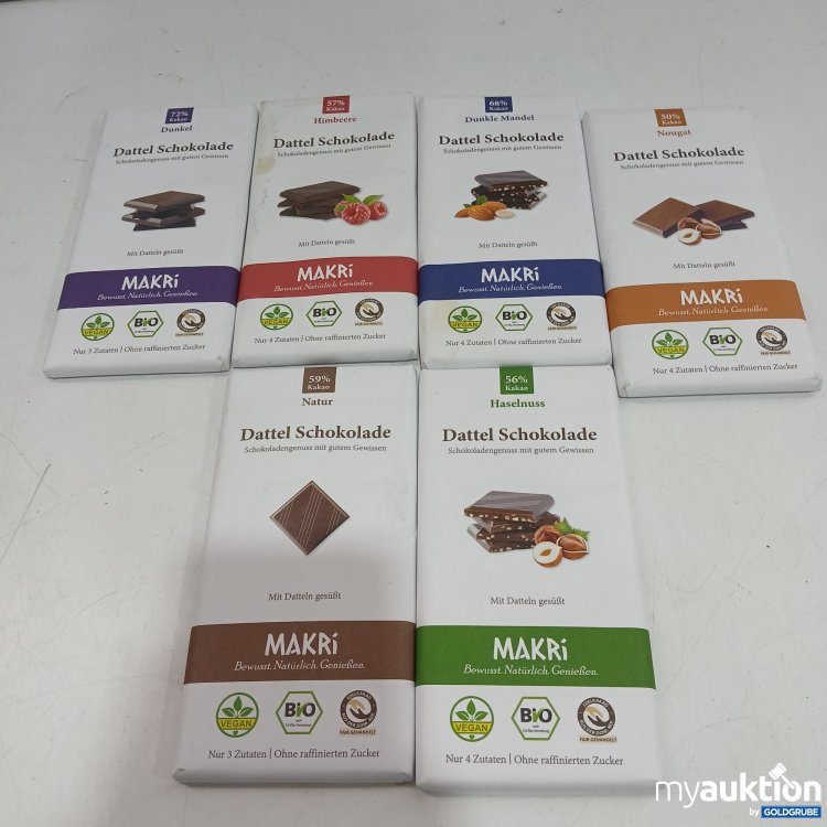 Artikel Nr. 963063: Diverse Makri Schokolade 6 verschiedene Sorten  6x85g 