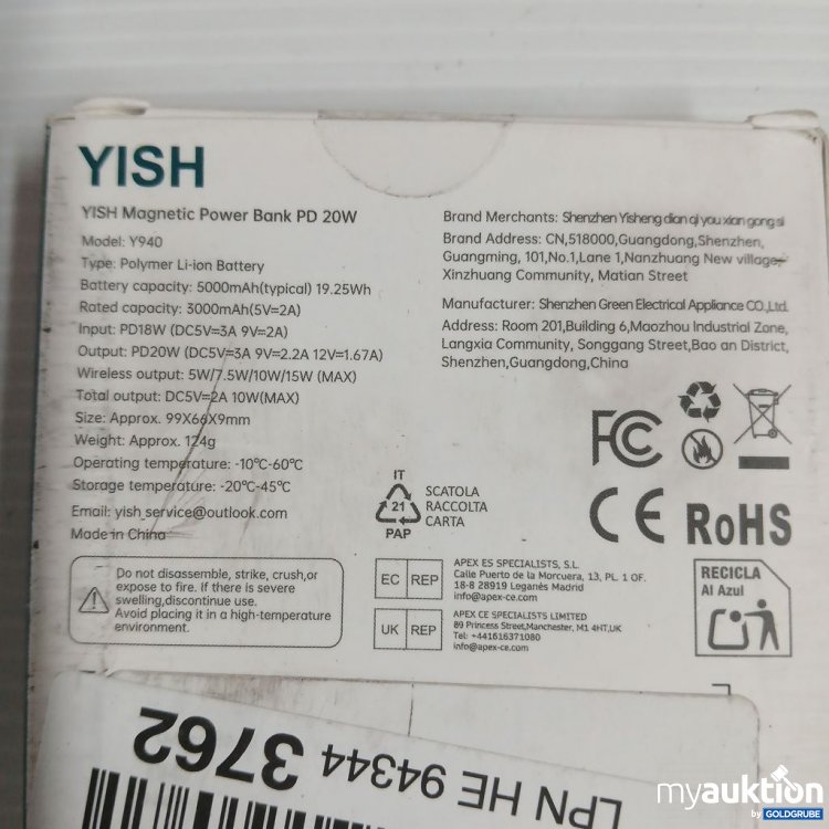 Artikel Nr. 978063: YISH Magnetic Power Bank PD 20W