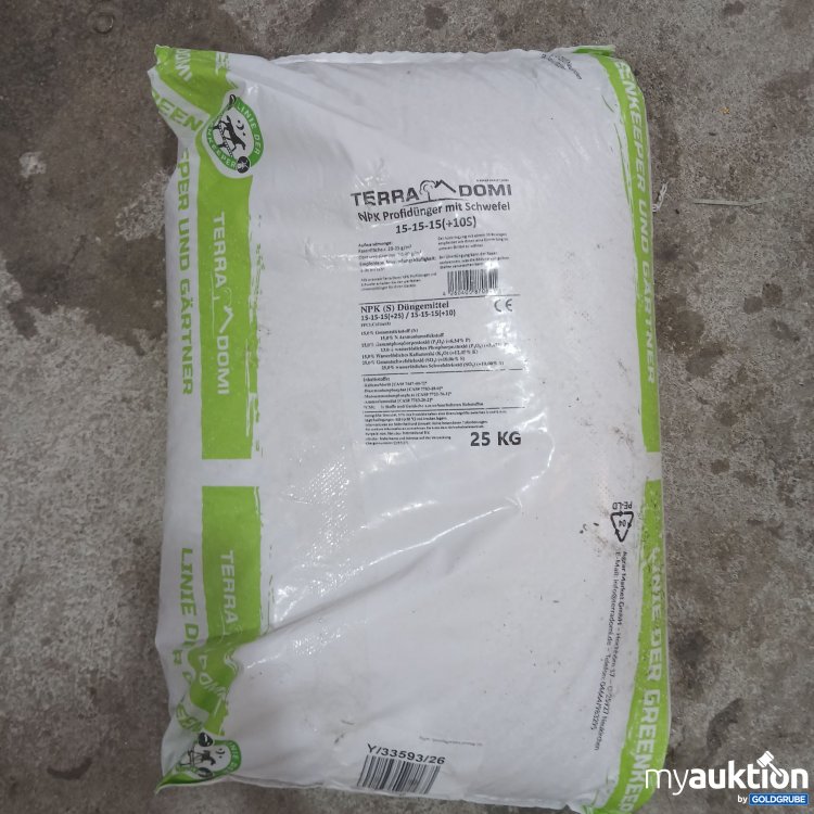 Artikel Nr. 988064 Artikel Nr. 988064: Terra Domi NPK Profidünger mit Schwefel 15-15-15(+10S) 25kg