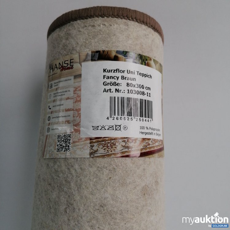 Artikel Nr. 439065: Hanse Kurzflor Uni Teppich, Fanzy Braun, 80x130 cm nm