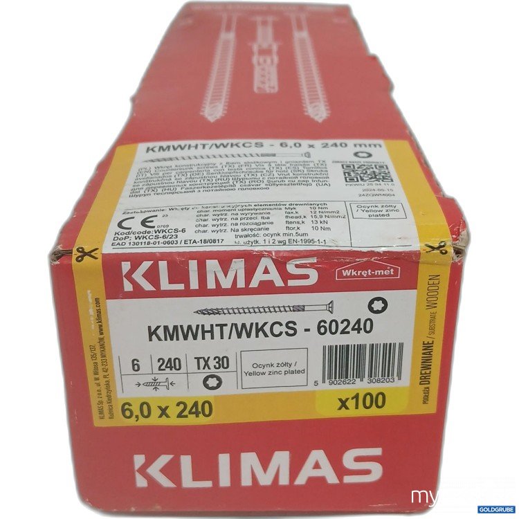 Artikel Nr. 956065: Klimas Schrauben 6,0x240 100Stk KMWHT/WKCS-60240 