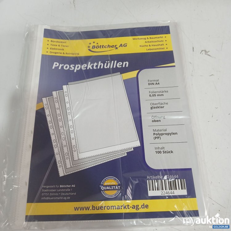 Artikel Nr. 447066: Böttcher Prospekthüllen A4 glasklar 100Stk 